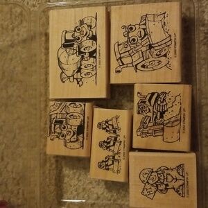 Stampin Up Little Trucks wooden stamp set.